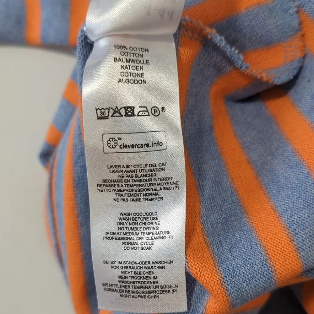 Saint James Atelier Striped Long Sleeve Shirt Light Blue Orange Cotton Size 12 - Picture 15 of 15